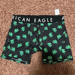 American Eagle Men's Boxer Briefs M Black Cactus Print Stretch Underwear NWT